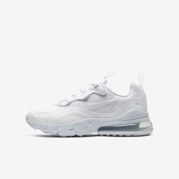 Nike Air Max 270 React - Nagyobb Gyerek Utcai Cipő - Fehér/Metal Titán/Fehér/Fehér